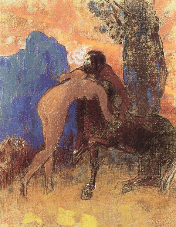 Odilon Redon Struggle Between Woman and a Centaur Norge oil painting art